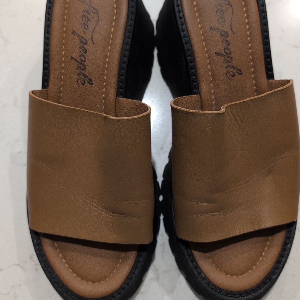 Free People Brown and Black Mules